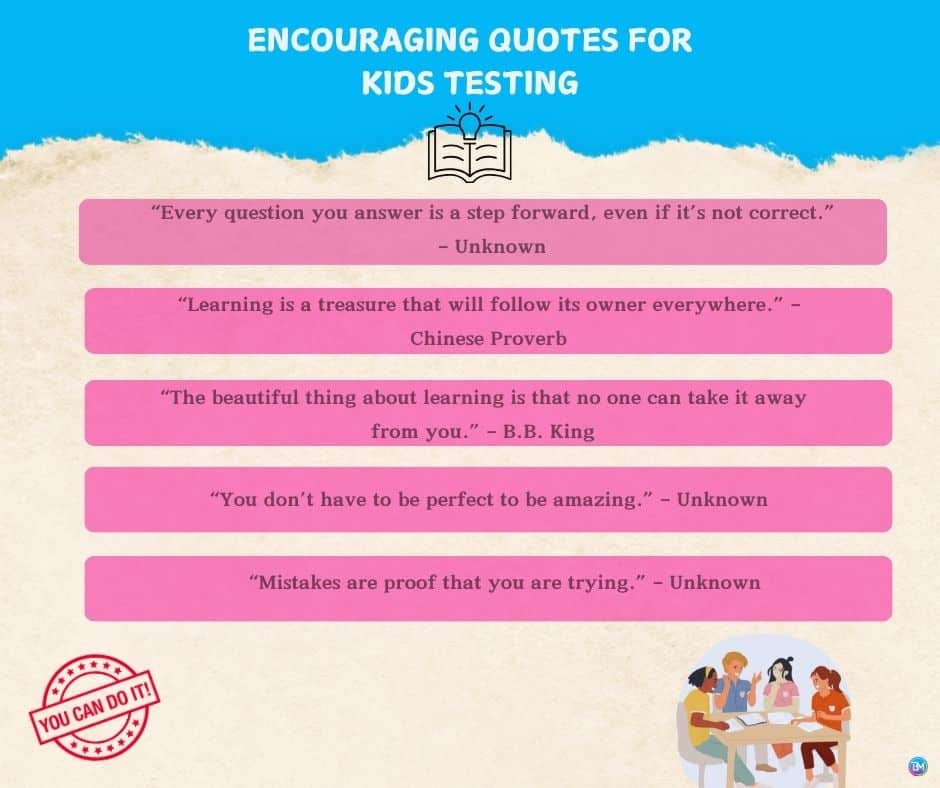 Encouraging Quotes for Kids Testing