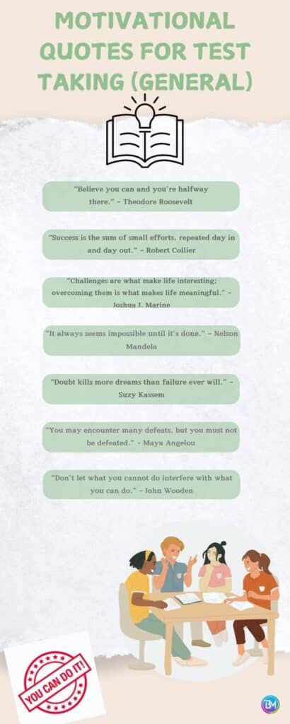 Motivational Quotes for Test Taking (General) infographic 