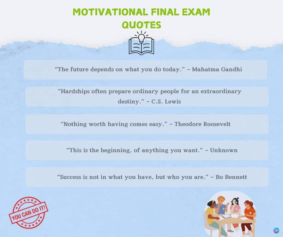 Motivational Final Exam Quotes social card 